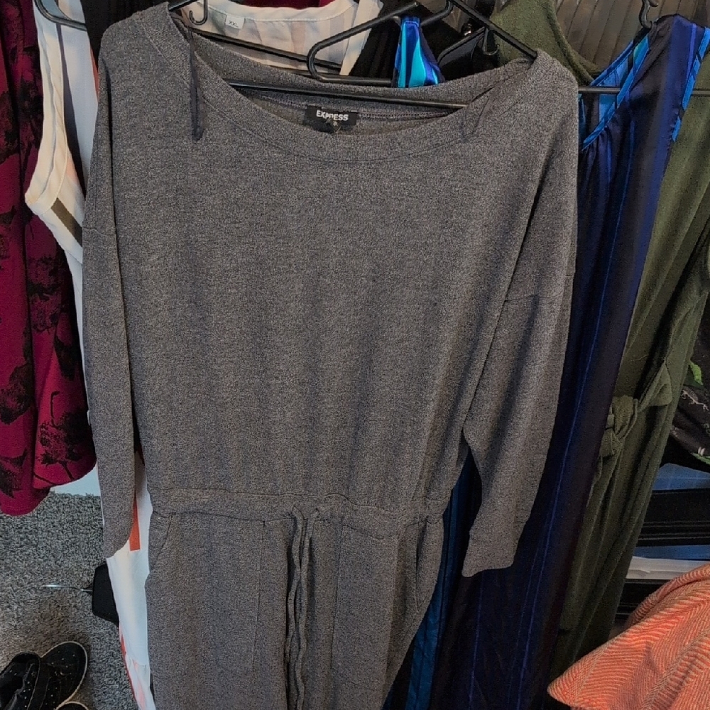 Express Charcoal Long Sleeve Dress
